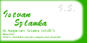 istvan szlamka business card